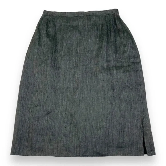 Akris Punto Linen Brown Pencil Skirt - Picture 2 of 12